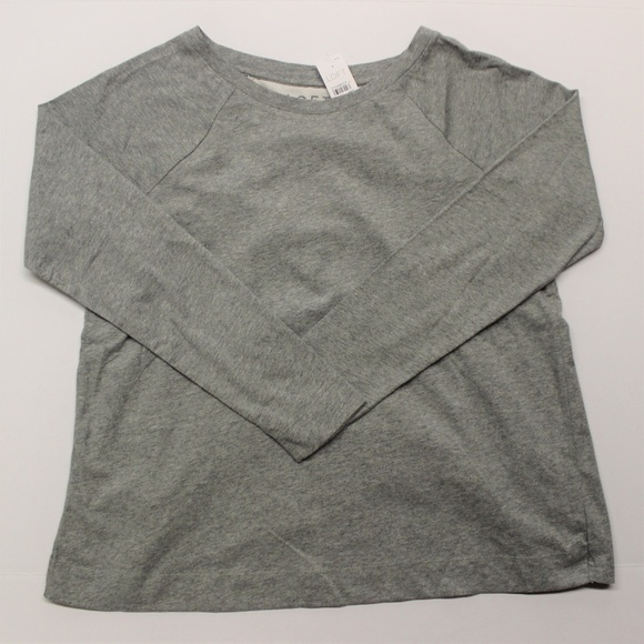 Loft Split Back Mixed Media Sweatshirt - Gray - S - Picture 1 of 2